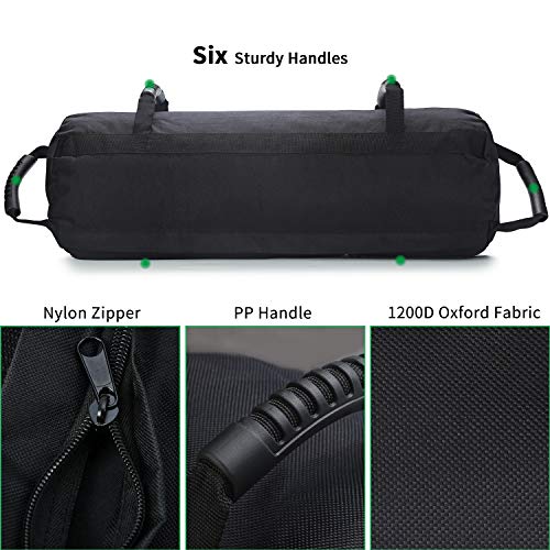 PELLOR Sandbag, Saco Peso Fitness Saco de Arena para Entrenamiento de 0 a 27 kg, Peso Ajustable Power Bag Ideal para Fitness Funcional y Potenciamiento Muscular