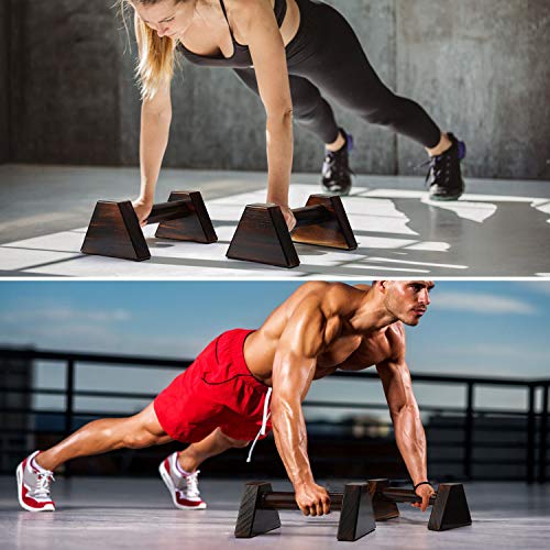 PELLOR Soportes para Flexiones de Madera, Barras de Ejercicio Sólidas Gimnasio Portátil Equipo de Equipo de Entrenamiento Manijas de Madera para Hombres