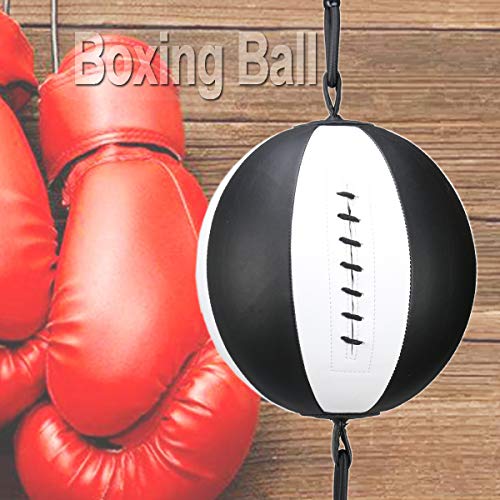 Pelota de boxeo de cuero sintético mumiano, bola de velocidad Dodge doble extremo Gimnasio MMA, boxeo, deporte, saco de boxeo para suelo a techo, cuerda de entrenamiento, gimnasio, ejercicio agilidad