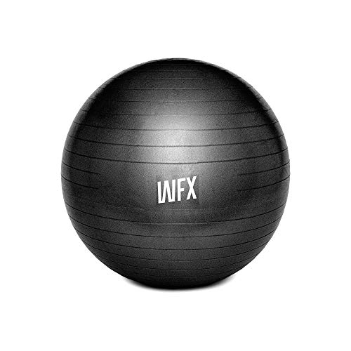 Pelota de Ejercicio »Orion« con la Bomba/Pelota Gimnasia Resistente para Sentarse y para Practicar Ejercicio/Bola inflada/Pelota Pilates Fitness 65 cm/Negro