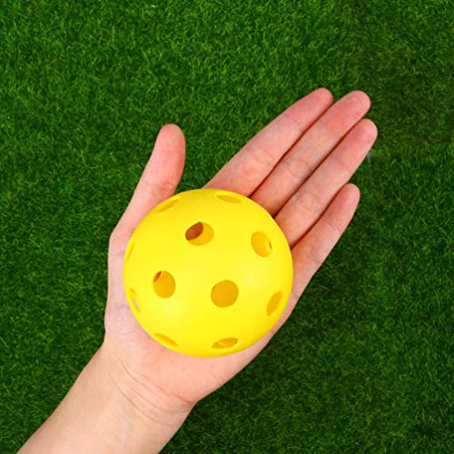 Pelotas de golf huecas Pelota de práctica de golf de colores Pelotas de golf de plástico Pelotas de juego de juguete para niños adultos Interior al aire libre 12 piezas (6 x amarillo + 6 x verde)