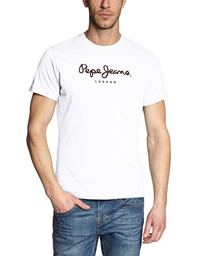 Pepe Jeans Eggo PM500465 Camiseta, Blanco (White 800), Large para Hombre