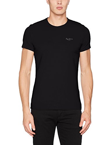 Pepe Jeans Original Basic S/S PM503835 Camiseta, Negro (Black 999), Large para Hombre