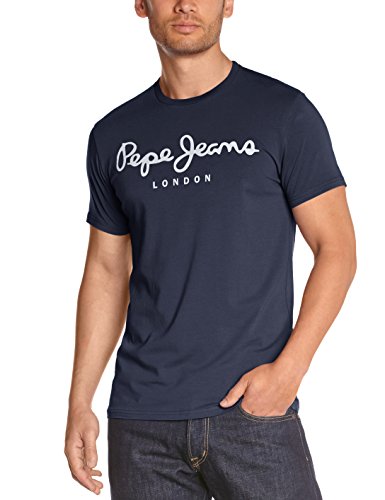 Pepe Jeans Original Stretch Camiseta, Azul (Navy 595), Medium para Hombre