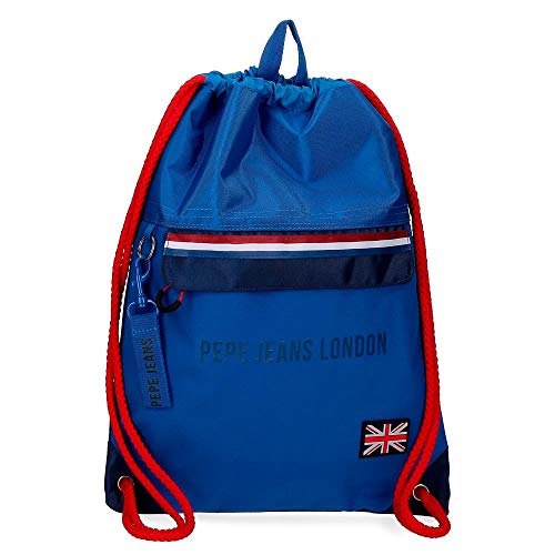 Pepe Jeans Overlap Gym Sac, Mochila Saco para Niños, Azul (549beat), 1x1x1 Centimeters (W x H x L)