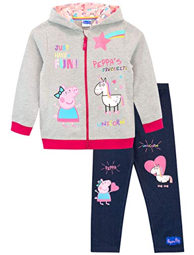 Peppa Pig Conjunto de Sudadera con Capucha y Leggings para Niñas Unicornio Multicolor 6-7 Años
