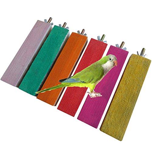 Perch Plataforma de madera Bird Parrot Macaw africana Greys Budgies Periquitos Cockatiels Conure loro Agapornis accesorios Jaula de Pájaros-E001