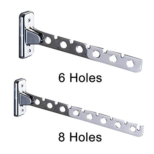 Percha plegable de pared para ropa, con soporte para brazo basculante, sistema para colgar ropa, organizador de almacenamiento de armario, As Picture Show, 8holes