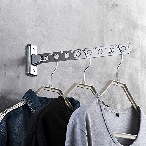 Percha plegable de pared para ropa, con soporte para brazo basculante, sistema para colgar ropa, organizador de almacenamiento de armario, As Picture Show, 8holes