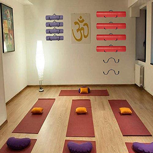 Perchas multiusos (ajustables) para esterilla de yoga/ejercicio, soporte de pared para colgar bloques de yoga, toallas, rodillos de espuma, esterillas de gimnasio, yoga, fisio, soporte de estudio