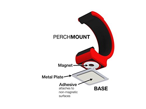 Perchmount Fit XL fijación magnética para Smartphone, Crossfit WOD, Base de Soporte Manos Libres, Compatible con Todos los Smartphones, Monte su Teléfono en Cualquier Lugar – Rojo