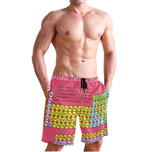 Periodic Table of Elements S - Bañador para hombre con forro de malla Color-1 L