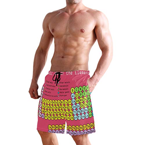 Periodic Table of Elements S - Bañador para hombre con forro de malla Color-1 L