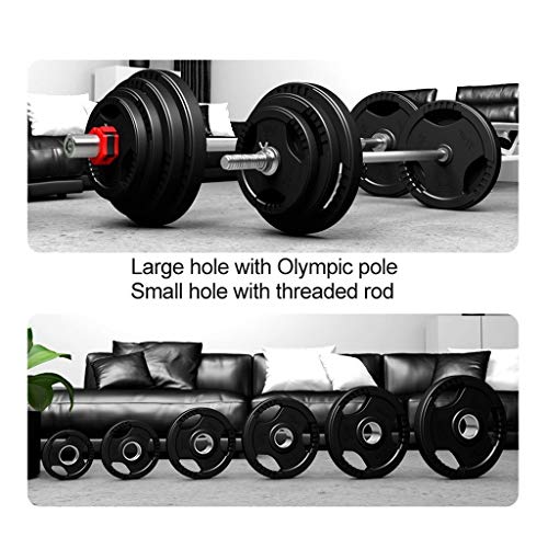 Pesas de Disco Discos de Pesas para Musculación Placas de caucho revestido Olímpicos Tri-Grip Barbell Pesos Placas for el entrenamiento de fuerza, pesas y Crossfit Discos de Pesas Fitness y Ejercicio