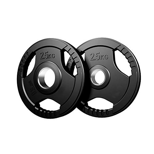 Pesas de Disco Discos de Pesas para Musculación Placas de caucho revestido Olímpicos Tri-Grip Barbell Pesos Placas for el entrenamiento de fuerza, pesas y Crossfit Discos de Pesas Fitness y Ejercicio