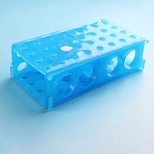 Pet story 0.5 Ml/1.5 ml/15 ml Multi-funcional tubo centrífugo Rack de cuatro caras de tubo de ensayo multiuso estante PCR EP rack suministros de laboratorio, Centrifugaltubefour-sidedframe, azul, 1