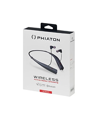 Phiaton BT 100 NC Negro Auriculares inalámbricos y con cancelación Activa de Ruido con Banda de Cuello y micrófono