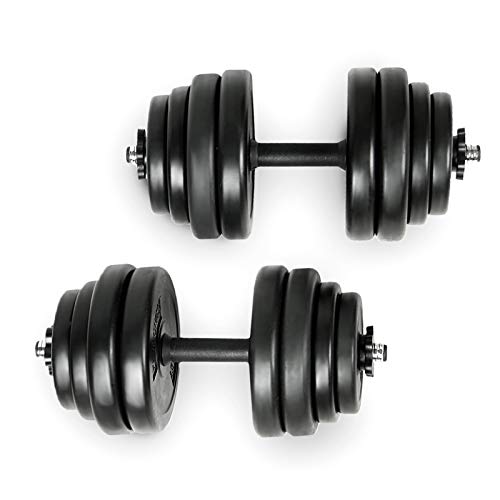 Physionics Juego de 2 Mancuernas de Fitness de 30 kg (2 x 15 kg) Pesas Musculación Discos y Barras