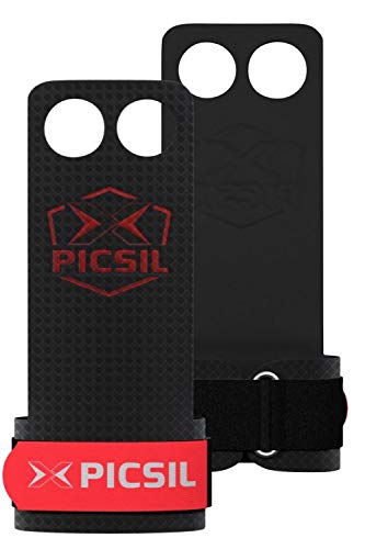 PICSIL Calleras Falcon para Cross Training Grips 2 Agujeros Agarre y Protector de Mano o Guantes para Gimnasia Unisex para Hombres y Mujeres en Deportes de Fitness Halterofilia (Talla XL, 2H)