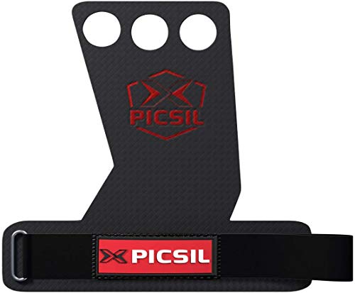 PICSIL Calleras Falcon para Cross Training Grips 3 Agujeros Agarre y Protector de Mano o Guantes para Gimnasia para Hombres y Mujeres en Deportes de Fitness Calistenia Halterofilia (Talla M, 3H)