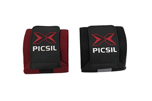 PICSIL Muñequeras Deportivas Unisex para Hombre y Mujer Vendas de Algodón 18” Aptas para Gimnasio o Box Uso en Actividades Fitness Weightlifting Deadlifting Calistenia Halterofilia y Musualción.