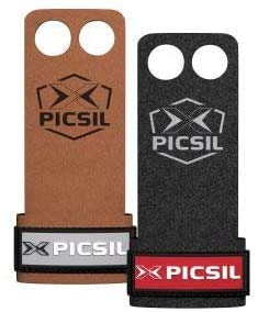 PICSIL Raven 2H Calleras para Cross Training Grips 2 Agujeros Agarre y Protector de Mano o Guantes para Gimnasia Unisex para Hombres y Mujeres en Deportes de Fitness Halterofilia (Talla M, Marrón)