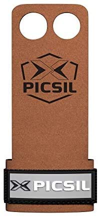 PICSIL Raven 2H Calleras para Cross Training Grips 2 Agujeros Agarre y Protector de Mano o Guantes para Gimnasia Unisex para Hombres y Mujeres en Deportes de Fitness Halterofilia (Talla XL, Negro)