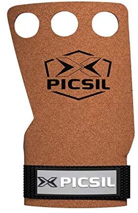 PICSIL Raven 3H Calleras para Cross Training Grips 3 Agujeros Agarre y Protector de Mano o Guantes para Gimnasia Unisex para Hombres y Mujeres en Deportes Fitness Halterofilia (Talla XL, Marrón)