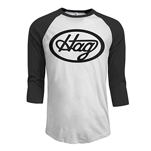 Pimkly Camisetas y Tops,Polos y Camisas Hombres Merle Haggard 3/4 Sleeve Raglan Baseball tee Black