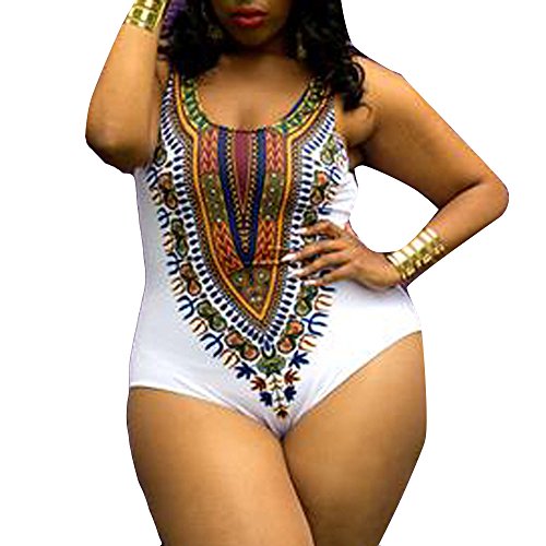 PinkLu Bikini De Una Pieza De Gran TamañO con Estampado Africano Mujer Curva Atractivo Dashiki ImpresióN Africana Hacer Subir Bikini Mono