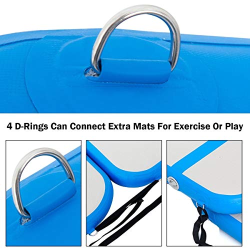 Pista De Aire Colchoneta Inflable Colchoneta De Gimnasia Con La Bomba De Aire, Anillos Y Kit De Reparación En Forma De D, Colchoneta De Ejercicio De Fitness For El Entrenamiento, Yoga, Parkour, Que An