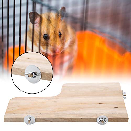 Plataforma de Madera Natural con Forma de L para Mascotas, Juguete para Saltar Escalada Juguete para Chinchilla cobaya Cerdo Ardilla Totoro