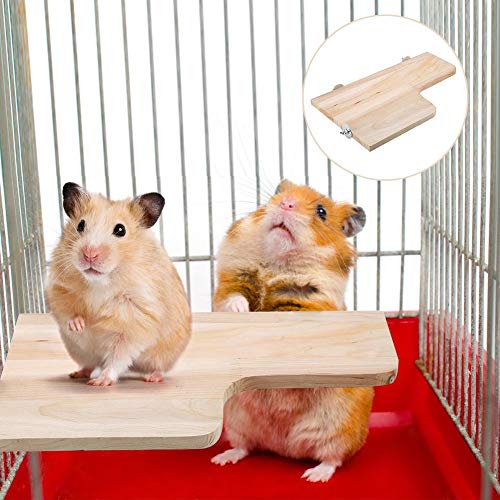 Plataforma de Madera Natural con Forma de L para Mascotas, Juguete para Saltar Escalada Juguete para Chinchilla cobaya Cerdo Ardilla Totoro