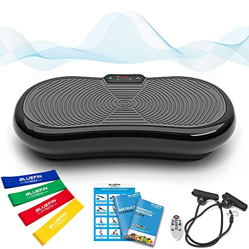 Plataforma Vibratoria Bluefin Fitness Ultra Slim | 5 Programas + 180 Niveles | Altavoces Bluetooth | Fácil de Guardar | Elegante Diseño Británico | Rendimiento de Por Vida