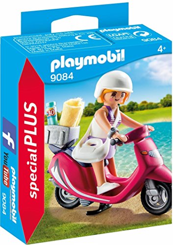 PLAYMOBIL Especiales Plus-9084 Mujer con Scooter, Multicolor, única (9084)
