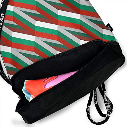 PmseK Mochila con Cordón,Bolsas de Gimnasia, Bolsa de Deporte Bulgaria Flag 3D Art Pattern Cordón Bolsa de Gimnasia para Adolescentes