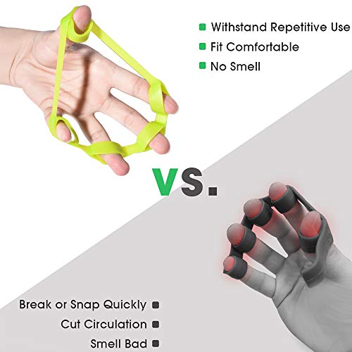 Pnrskter Ejercitador de Dedos, adiestrador de Fuerza de Agarre (6 Piezas), Material Nuevo, Entrenamiento con Agarre de antebrazo, aliviar Dolor de muñeca y Pulgar.