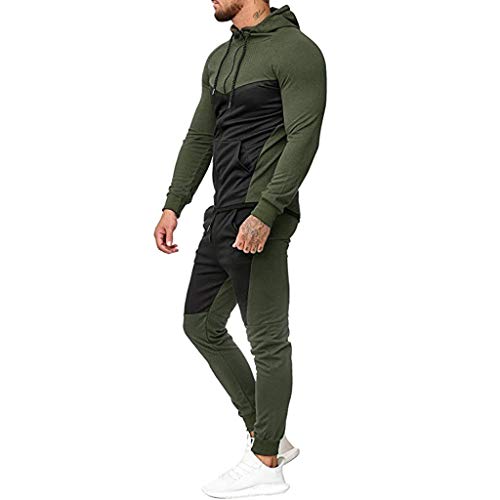 POLP Chándal para Hombre Casual Chaqueta y pantalón Largo Otoño Invierno Conjuntos Deportivos para Hombre Conjuntos de Dos Piezas con Clásica Ropa Deportiva Cremallera