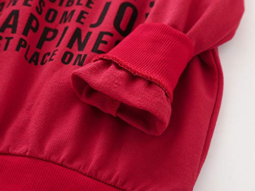 POLP Sudadera con Capucha Estampada con Letras de Manga Larga para niños Top + Traje de Dos Piezas de Jeans Unisex Ropa niño otoño Invierno 2PCS