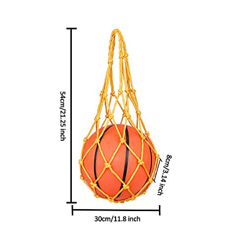 Portador Bolso de Red de Baloncesto Voleibol Futból Accesorio de Deportes Multiusos de Nylón Bolsillo Montar al aire libre, 3 Paquetes