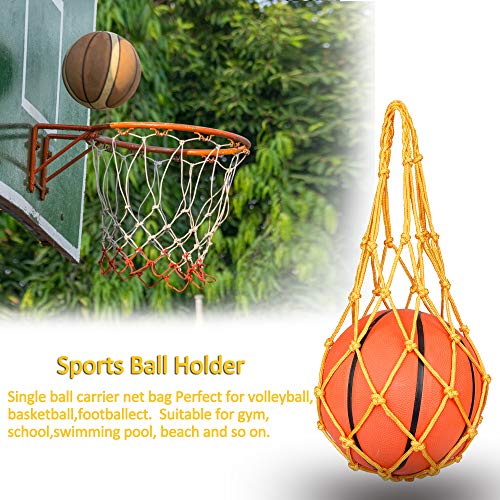Portador Bolso de Red de Baloncesto Voleibol Futból Accesorio de Deportes Multiusos de Nylón Bolsillo Montar al aire libre, 3 Paquetes