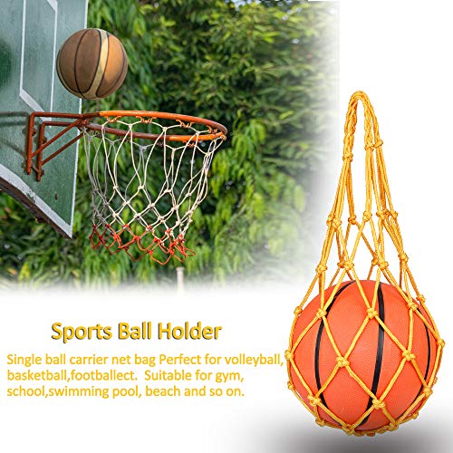Portador Bolso de Red de Baloncesto Voleibol Futból Accesorio de Deportes Multiusos de Nylón Bolsillo Montar al aire libre, 3 Paquetes