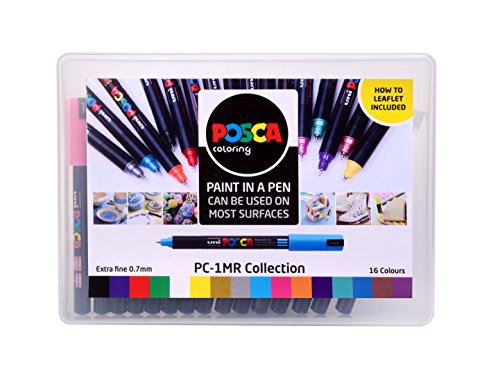 Posca 153544845, Pack de 16 Rotuladores de Pintura Al Agua, Set de 16 Espumosos, Multicolor