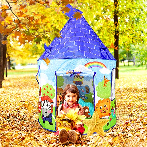 Powcan Tienda de campaña Infantil, Interior Tiendas de Juego para Niños al Aire Libre Portable Gran Playhouse Casa de Juegos para Interiores y Exteriores