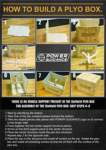 POWER GUIDANCE Caja pliométrica de madera 3 en 1 - Ideal para entrenamiento cruzado - 40/35/30CM, Plyo Caja de madera, Plyo Box