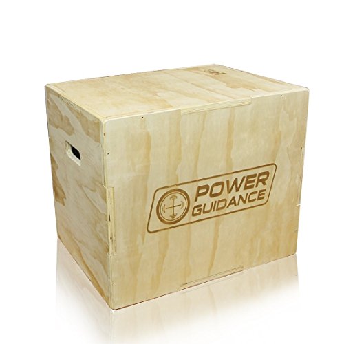 POWER GUIDANCE Caja pliométrica de madera 3 en 1 - Ideal para entrenamiento cruzado - 40/35/30CM, Plyo Caja de madera, Plyo Box