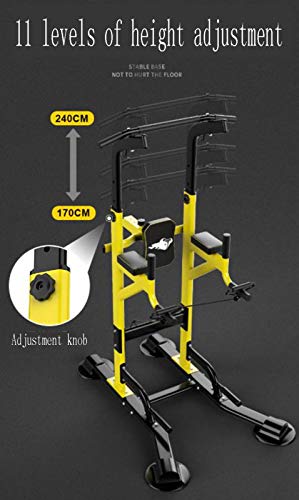 Power Tower, Torre De Energía Barra Dominadas Ejercicios Dip Pull Up Estaciones Inmersión Musculación Barra Aptitud Dip Station, Carga 450 Kg, Altura 180-240 Cm, Torre Gimnasio