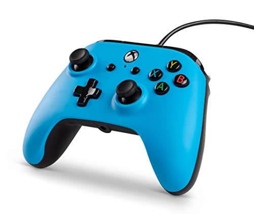 PowerA Mando con Cable con licencia oficial para Xbox One, Xbox One S, Xbox One X y Windows 10 - Azul