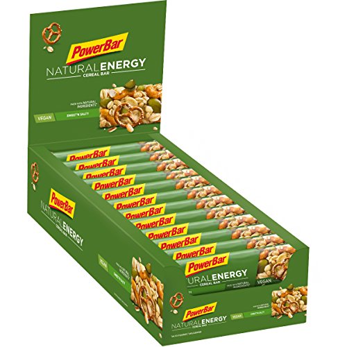 PowerBar Natural Energy Cereal Sweet'n&Salty 24x40g - Barras de Energía de Carbohidratos Veganos + Magnesio