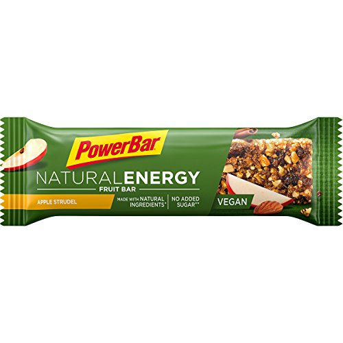 PowerBar Natural Energy Fruit Apple Strudel 24x40g - Barras de Energía de Carbohidratos Veganos + Magnesio